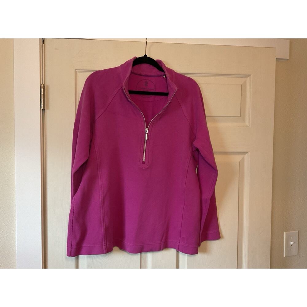 Classic Tommy Bahama XL Quarter Zip-Up Magenta Lounge Wear, Golf, Casual Resort